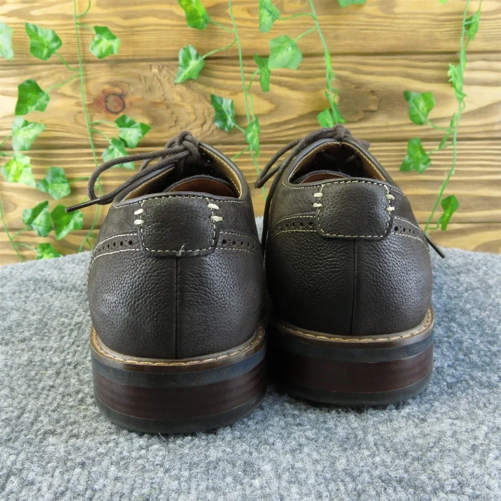 Steve Madden Bannon Men Derby Oxfords Shoes Size 7.5 Med Brown‎ Leather Lace Up